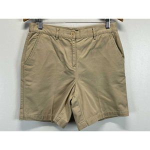 Womens Lauren Ralph Lauren LRL Tan Chino Shorts Sz 6 VGUC Flat Front